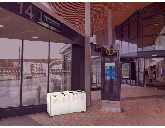 Jäteastia 3x40L & 1x10L lajitteluasema SORTAIDER Container W4