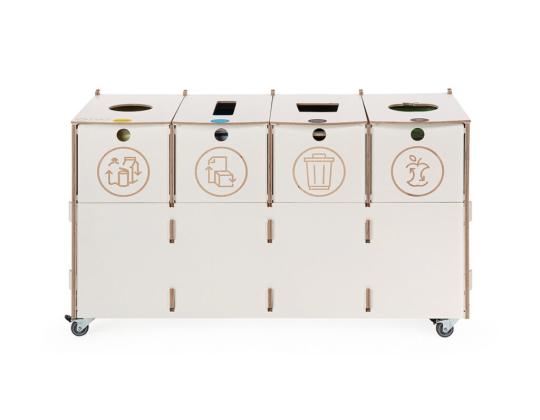 Jäteastia 3x40L & 1x10L lajitteluasema SORTAIDER Container W4