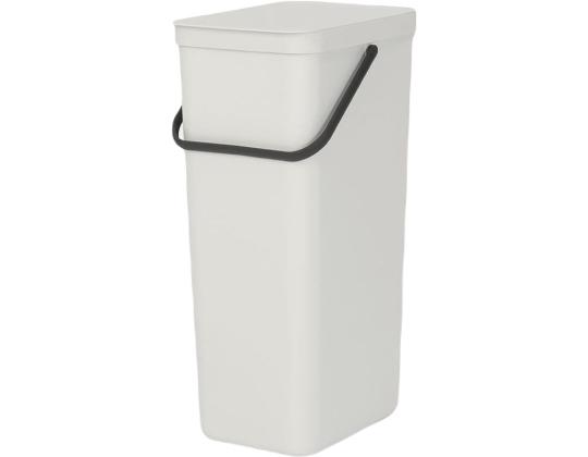 Roskakori 40L kannellinen BRABANTIA Sort & Go, vaaleanharmaa