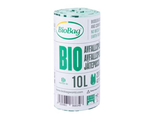 Roskapussi 10L biohajoava kompostoitava BIOBAG 20 kpl