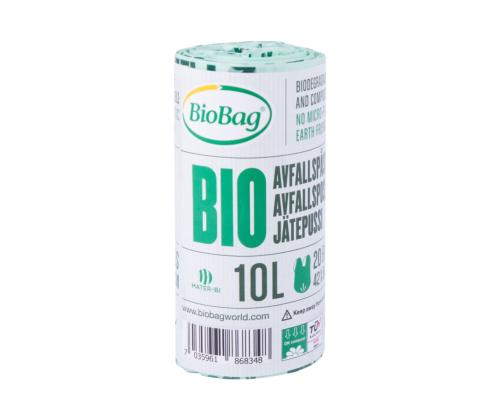 Roskapussi 10L biohajoava kompostoitava BIOBAG 10 kpl
