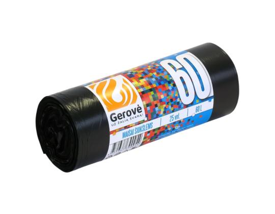 Roskapussi 60L, 25/rulla Elise musta