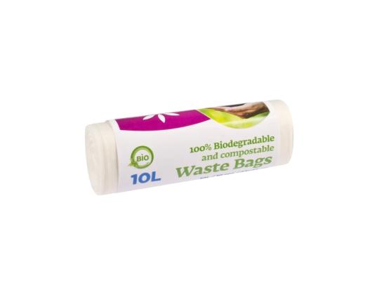 Roskapussi MCLEAN 10L biohajoava 10kpl/rulla valkoinen