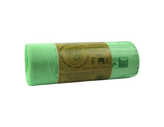 Roskapussi naruilla 70L biohajoava 20kpl/rulla VEGWARE