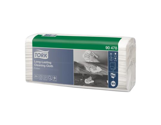 Puhdistusliinat muovipakkauksessa TORK Long Lasting W4 1-kerroksinen valkoinen 90 kpl pakkauksessa