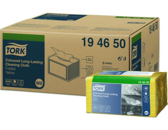 Puhdistusliinat uudelleenkäytettävät TORK 30x38,5cm L8 keltainen