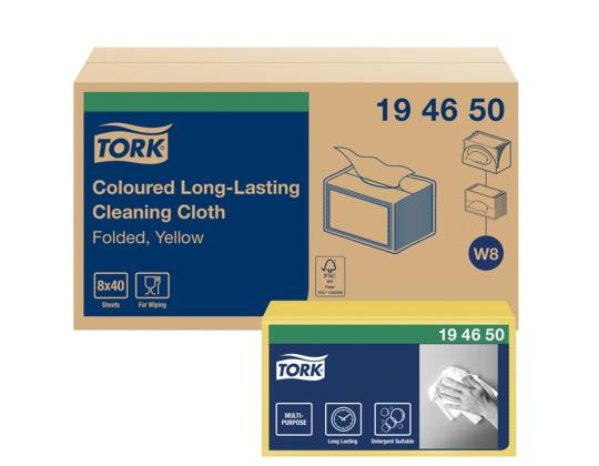 Puhdistusliinat uudelleenkäytettävät TORK 30x38,5cm L8 keltainen