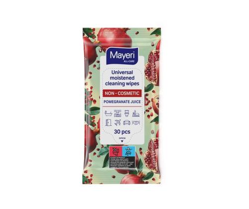 Puhdistuspyyhkeet MAYERI Pomergranate Juice kostutettu universaali 30kpl/pk