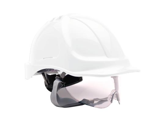 Turvakypärä visiirillä PORTWEST PW55 56-63cm valkoinen