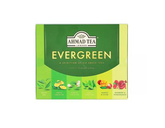 Vihreä tee AHMAD Evergreen 60 kpl laatikossa