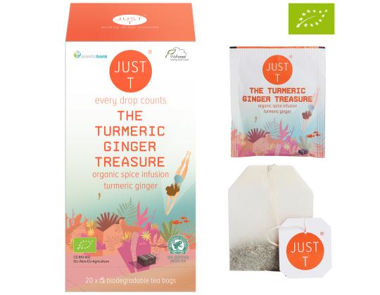 Vihreä tee JUST T The Tumeric Ginger Treasure Bio kurkumalla ja inkiväärillä 20 kpl