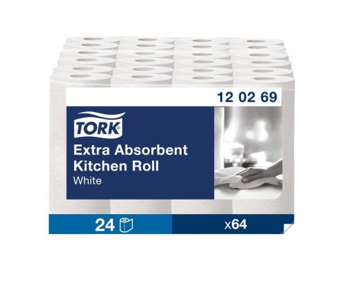 Vetopyyherulla Tork Premium Kitchen Rollvalkoinen 2-kert.