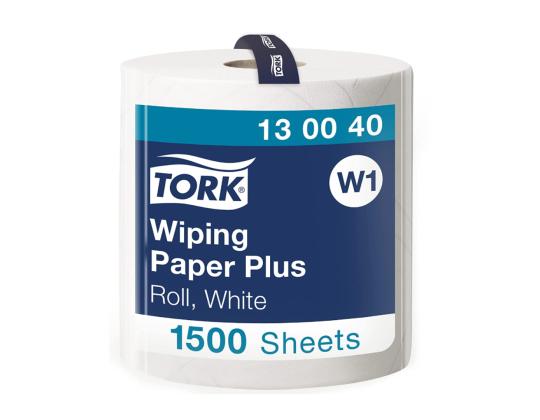 Käsipaperirulla 2-kerroksinen TORK Wiping Paper Plus, 510m (130040)