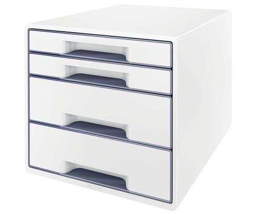 Laatikosto 287x270x363mm 4-laatikkoinen LEITZ Wow Desk Cube valko-harmaa