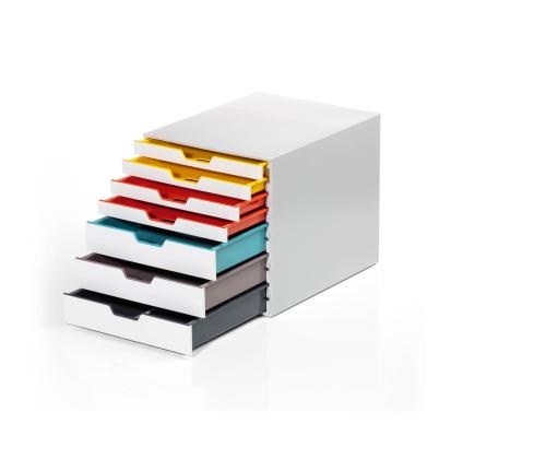 Laatikosto DURABLE 280x292x356mm 7-laatikkoa valkoinen