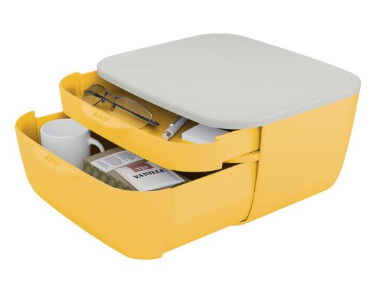 Laatikosto pöydälle LEITZ Cozy 2-laatikkoinen keltainen