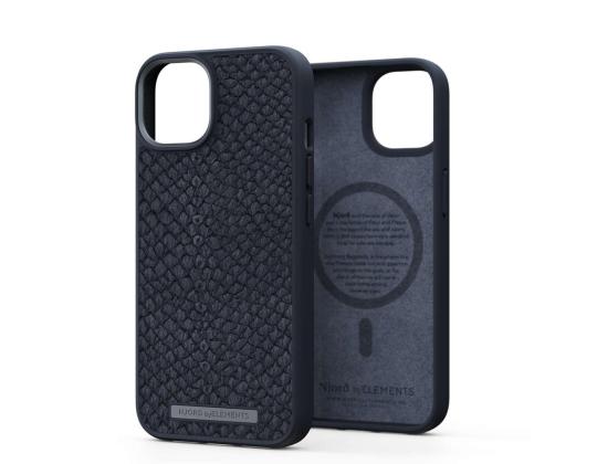Njord byElements Salmon Leather MagSafe, iPhone 14, musta - Nahkakotelo