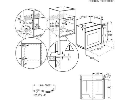 Integroitu uuni ELECTROLUX (pyrolyyttisellä puhdistuksella)
