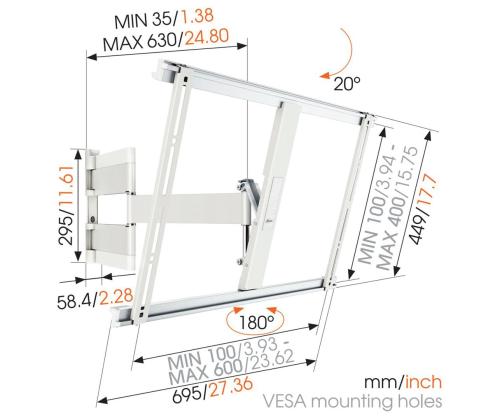 TV-seinäteline Vogels THIN 545 (40-65")