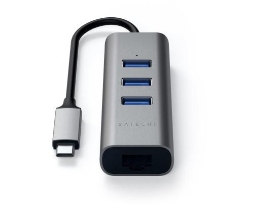 USB-C-jakaja + Gigabit Ethernet SATECHI