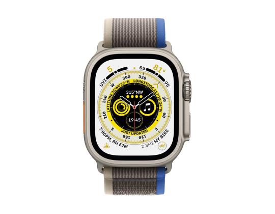 APPLE Watch 49mm, Trail Loop, S/M, sininen/harmaa - Vaihtohihna