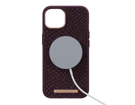 NJORD BYELEMENTS Salmon Leather MagSafe, iPhone 14, ruskea - Nahkakotelo
