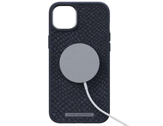 NJORD BYELEMENTS Salmon Leather MagSafe, iPhone 14 Plus, musta - Nahkakotelo