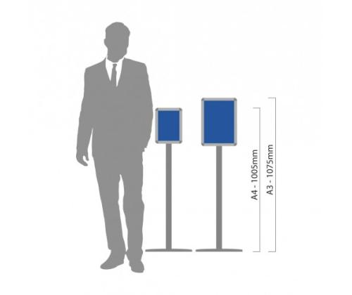 Lattiamainosteline Sentry A4-kokoinen neliöjalka