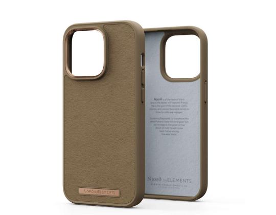 Njord byElements Suede Comfort+, iPhone 14 Pro, ruskea - kotelo
