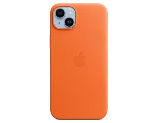 APPLE iPhone 14 Plus -nahkakotelo MagSafella, oranssi - Nahkümbris