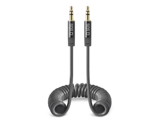 Kaapeli SBS Kelattu 3,5mm/3,5mm 25-130cm Musta