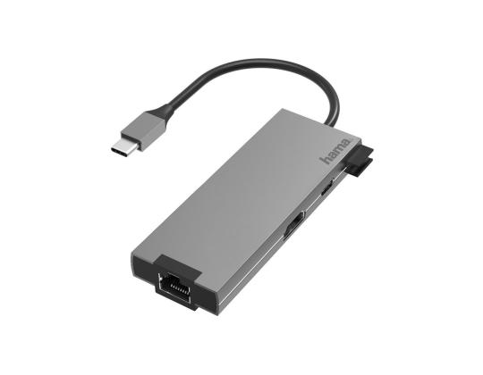 Sovitin Hama USB-C -liitin - 2xUSB-A/USB-C/HDMI/LAN