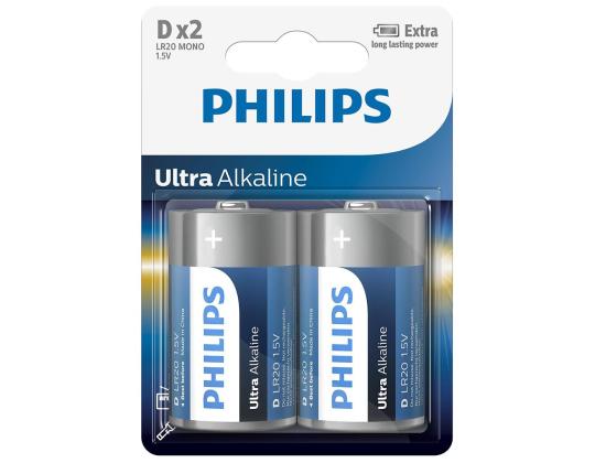 2 x akku Philips LR20E D Ultra Alkaline