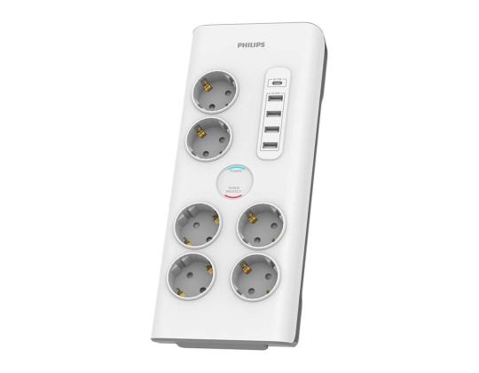 Philips, 6 ulostuloa, USB-C, USB-A, 2 m, valkoinen - Pingekaitse