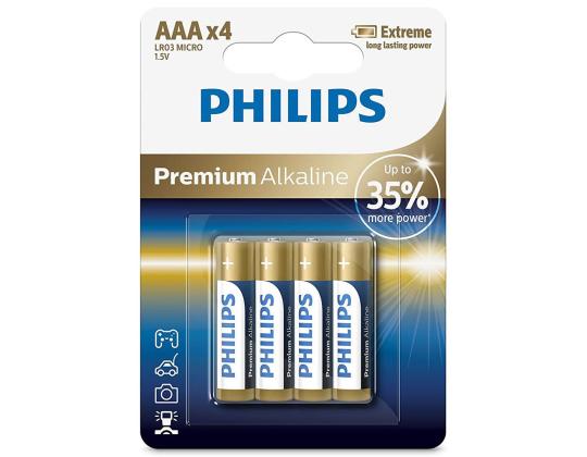 4 x akku Philips LR03M AAA Premium Alkaline