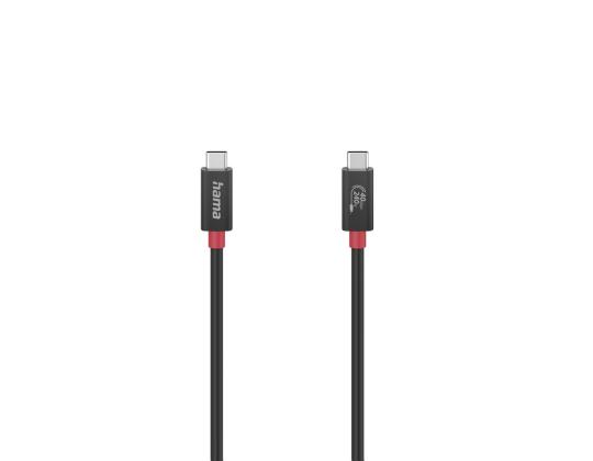HAMA Essential, USB-C - USB-C, 40 Gbit/s, 5A, 240W, 1m, musta - Kaapeli