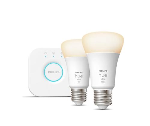 Philips Hue Starter Kit, silta, 2x E27, valkoinen - Älykkään valon aloituspakkaus