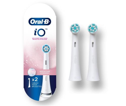 Braun Oral-B iO Gentle Care, 2 kpl, valkoinen - Lisäharjat Braun Oral-B iO sähköhammasharjalle