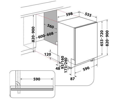 Whirlpool, 14 paikkaa - Integroitu astianpesukone