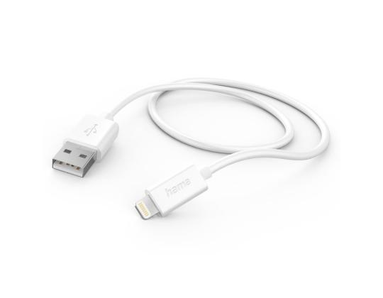 Hama, USB A - Lightning, 1 m, valkoinen - Kaapeli