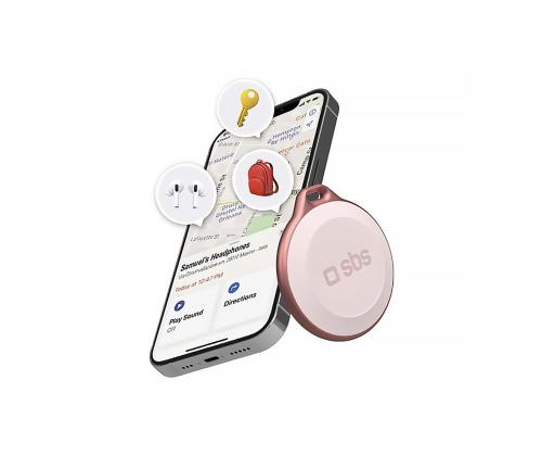 SBS Tracker, Apple Find My, IP65, vaaleanpunainen - Paikannuslaite