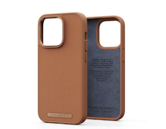 NJORD BYELEMENTS Aito nahka, iPhone 14 Pro, ruskea - Nahkakotelo