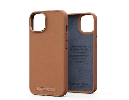 NJORD BYELEMENTS Aito nahka, iPhone 14, ruskea - Nahkakotelo