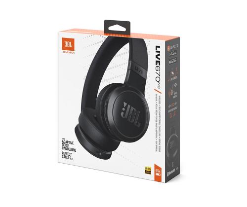 JBL Live 670NC, mukautuva melunvaimennus, musta - langattomat korvakuulokkeet