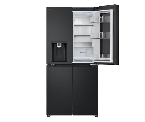 LG, NoFrost, Instaview, 508 L, korkeus 179 cm, musta - SBS-Külmk