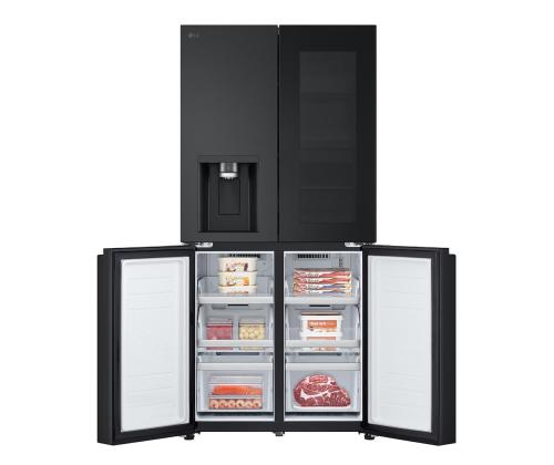 LG, NoFrost, Instaview, 508 L, korkeus 179 cm, musta - SBS-Külmk