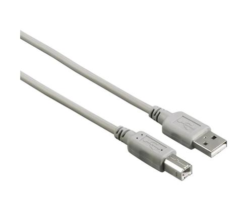 Hama USB 2.0 kaapeli, USB-A - USB-B, 1,5 m, harmaa - Kaapeli