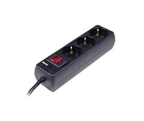 Hama Power Strip, 1,4 m, 3 pistorasiaa, musta - Jatkojohto - jatkojohto