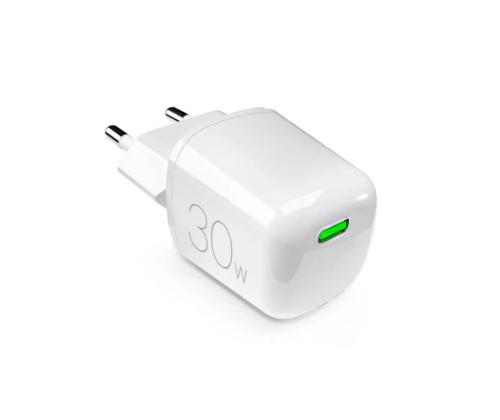 Puro MiniPro seinälaturi, GaN, 30 W, USB-C, valkoinen - Laturi