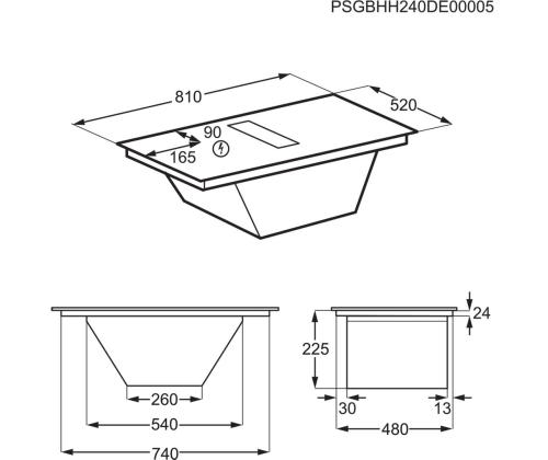 Electrolux 900 XT SensePro, leveys 80 cm, musta - Integroitu liesitaso, jossa on ilmanpuhdistin